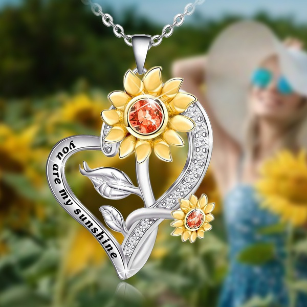 Cinnamon Sunflower Diamond Necklace