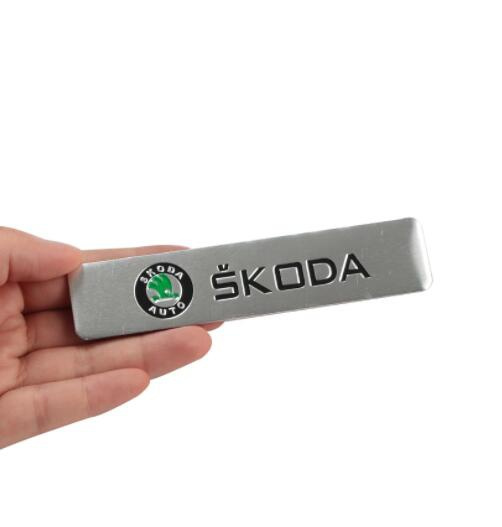 Car Decoration Stickers Logo 3D Aluminium Emblem Badge For Skoda
