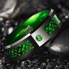 Fiber, dragonring, 8MM, Engagement Ring