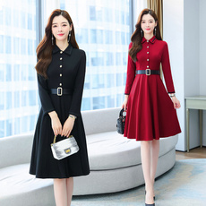 slim dress, koreanversionisthin, korea, autumnfemale