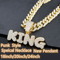 Cubic Zirconia, King, Chain Necklace, DIAMOND