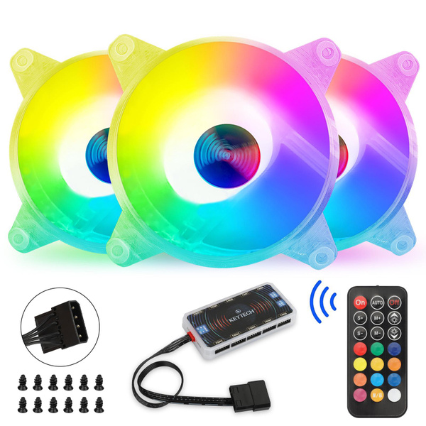 RGB Computer Case Cooling Fan 120mm Case Fan ARGB 3 Pack RGB Fans 5V