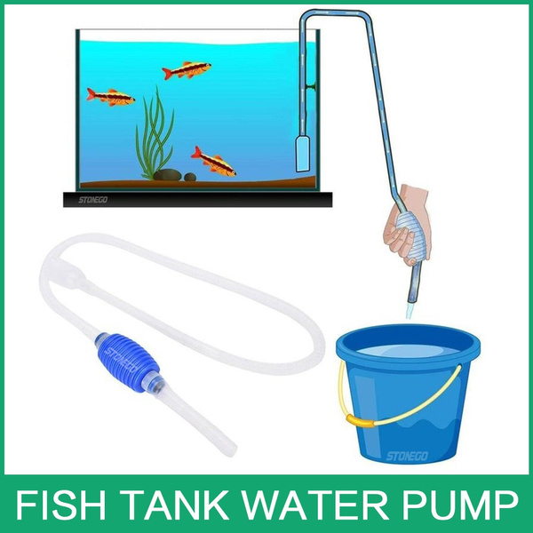 NEW Aquarium Fish Tank Water Pump Vacuum Siphon Grave Cleaner Tool Easy  Change Fish Stonego Tank Tool