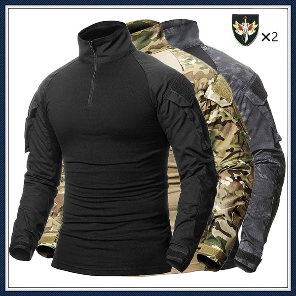 Camouflage Male Tshirts Army Combat Tactical T Shirt Military Men Long
