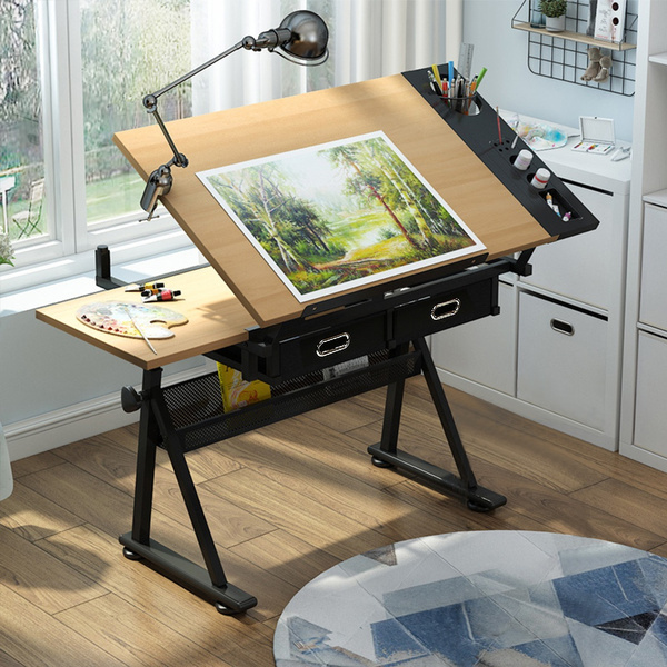 New Tiltable Desktop Drawing Table With Stool Height Adjustable Drawing ...