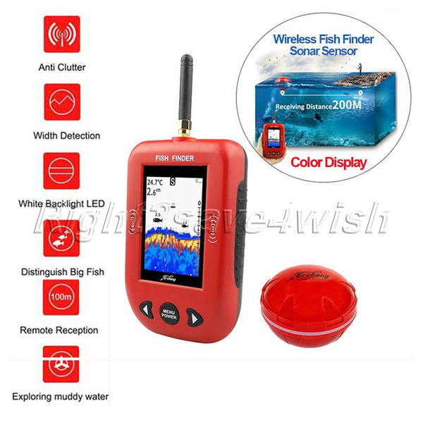 200M Wireless Fish Finder Rechargeable Sonar Sensor Echo Sounder Fishing  Tackle