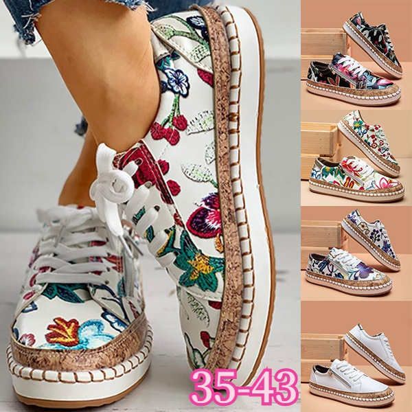 AC Big Girls' White Sneakers with Floral Pattern | 122/22-W – Luxahaus  Beyond