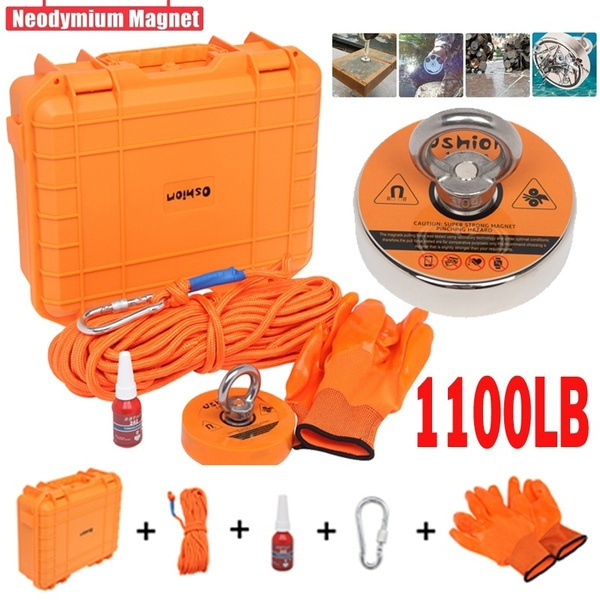 550lb/1100lb Magnet Fishing Kit Salvage Magnetic Set For