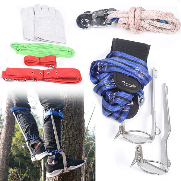Tree Climbing Starter Set Forest Climbing Harness Crampons Safety Rope