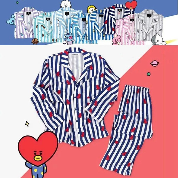 Kpop BTs Summer Pajama Set Harajuku Cartoon Printed Kawaii Pyjamas