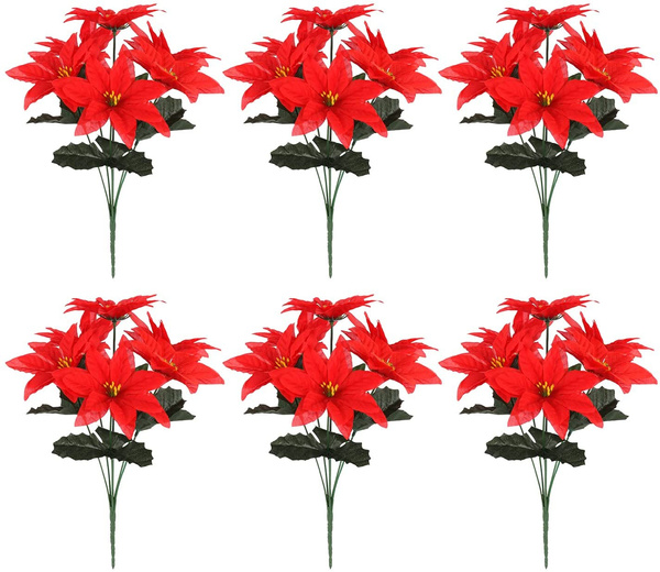 6-pack-artificial-poinsettia-bushes-silk-fabric-red-christmas-flowers