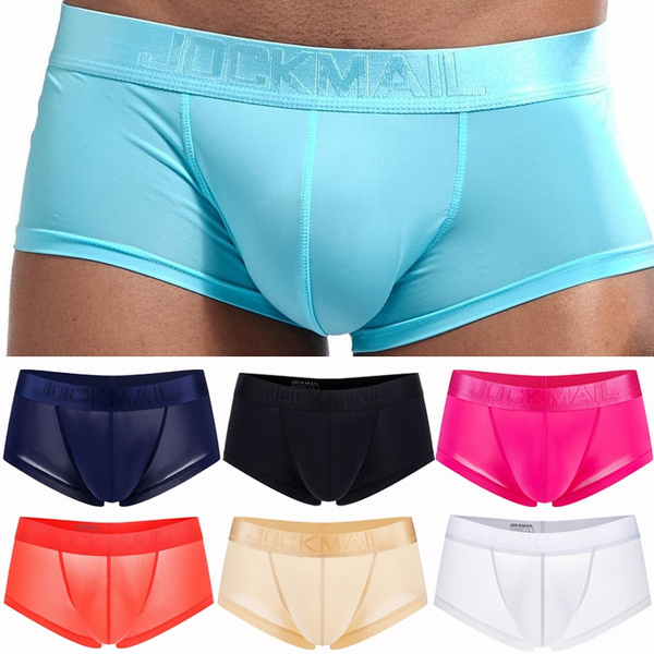 Valentine's Day Gifts for Him Meitianfacai Underwear Men's Ice Silk Solid  Color Underwear Boxer Shorts Thin Breathable Underwear Mens Boxer Briefs  Blue 