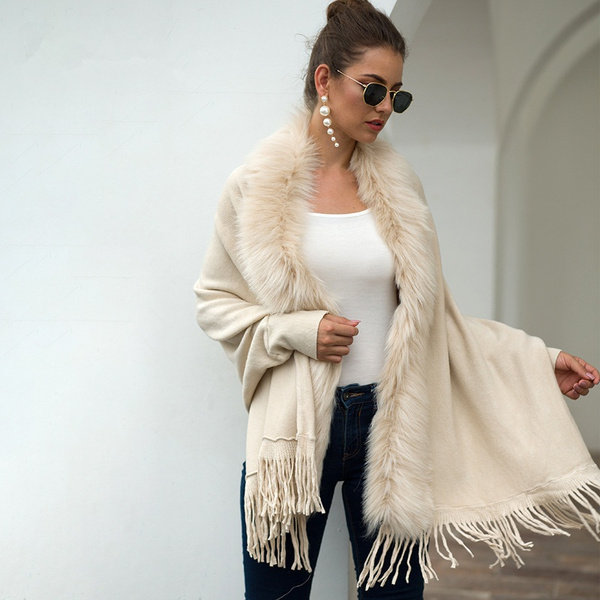 Faux fur clearance batwing cardigan