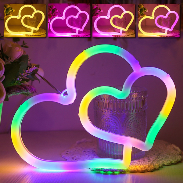 Heart-Shaped LED Lamp with a Neon Twist