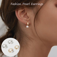 Moda, Joyería de pavo reales, Pearl Earrings, Stud Earring