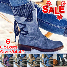 Fashion, Boots, knitted, PU Leather