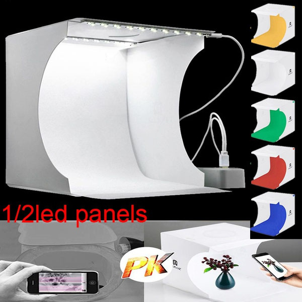 Mini Folding Lightbox Photography Photo Studio Softbox 1/2 Led Panel