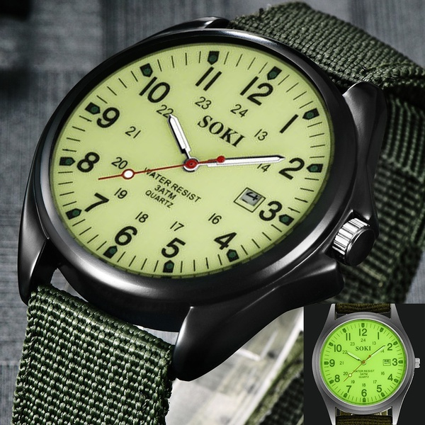 Glow in the Dark Watches Tops Brand Luxury Military Mens Clock Quartz ...