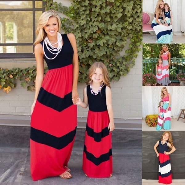 Newest WANNA Fashion Family matching mother daughter dresses clothes