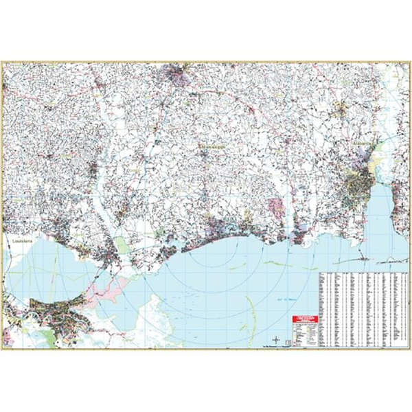 Universal Map 0762538759 Mississippi Gulf Coast and Vicinity Wall Map