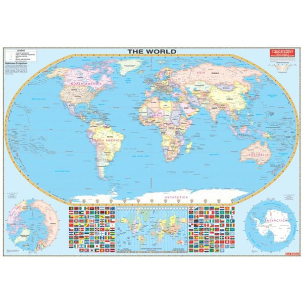 Universal Map 0762538384 World Wall Map Small Railed | Wish