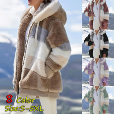 casual coat, woolen coat, Plus Size, fur