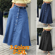 long skirt, Plus Size, plussizeskirt, Denim