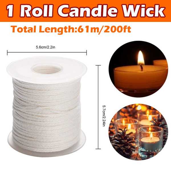 1 Roll White Cotton Candle Wick Candle Woven Wick for Candle DIY and Candle  Making 61M
