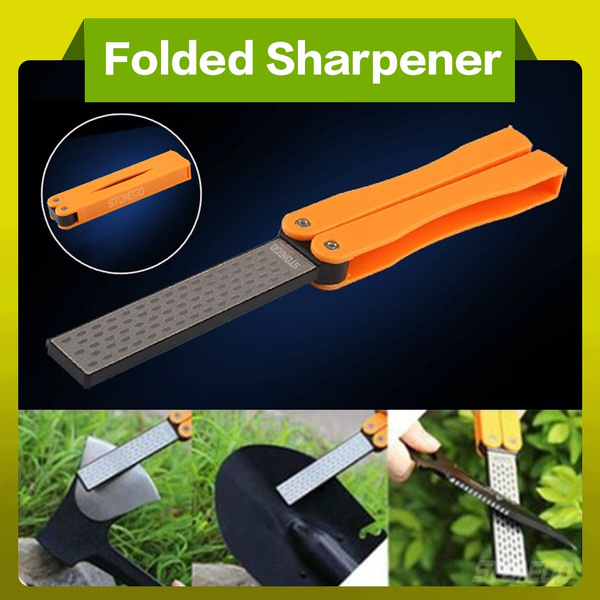 Portable Double-sided Fold Pockets Sharpener Diamond Knife Sharpening Stone  Tool