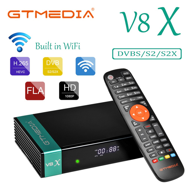 GTMEDIA V8X FTA DVB-S2/S2X Satellite Receiver Wifi H.265 HD 1080P PVR Sat  TV Box 