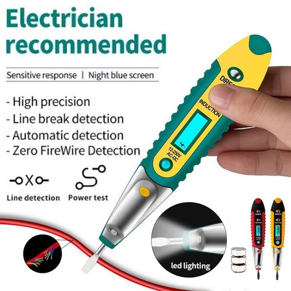 AC/DC 12-250V No Contact LCD Electric Test Pen Voltage Digital Detector Tester 