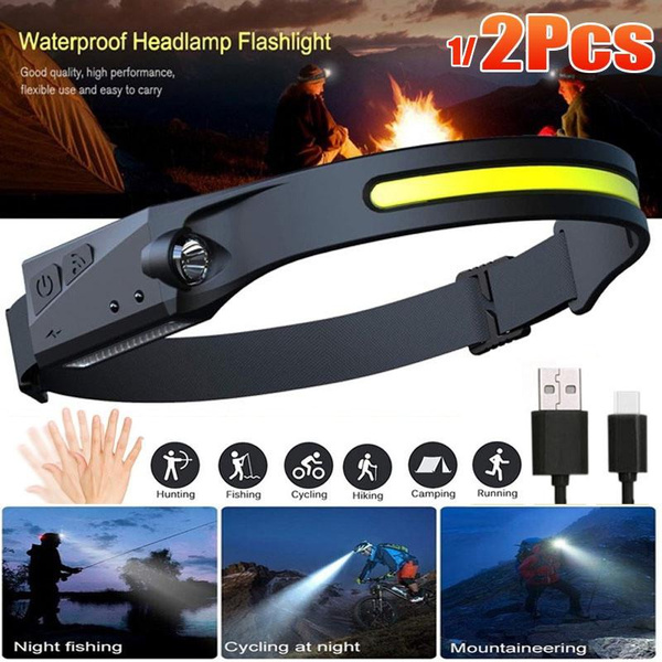 Auxko Rechargeable Headlamp 2-Pack - 350 Lumens LED Headlight With Motion Sensor