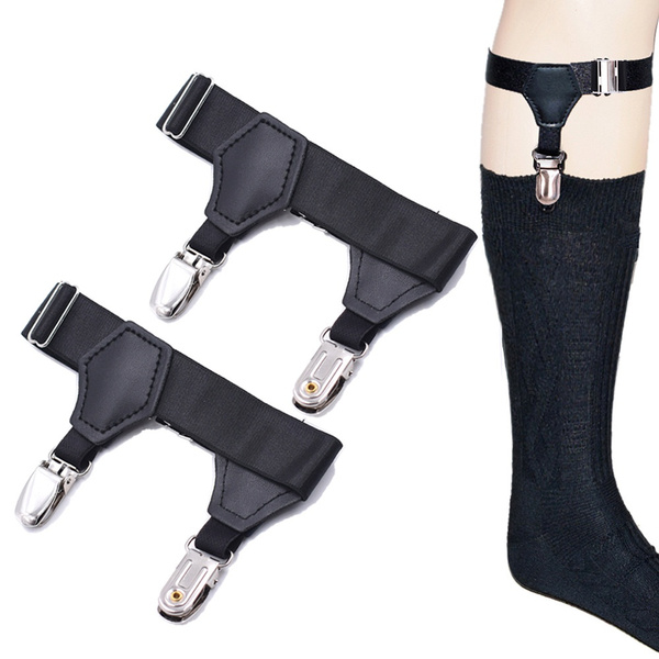 Pack of 2pcs Men's NonSlip Sock Garters Belt Holdup Suspenders Straps