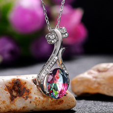 925 sterling silver necklace, Sterling, crystal pendant, gemstonenecklace