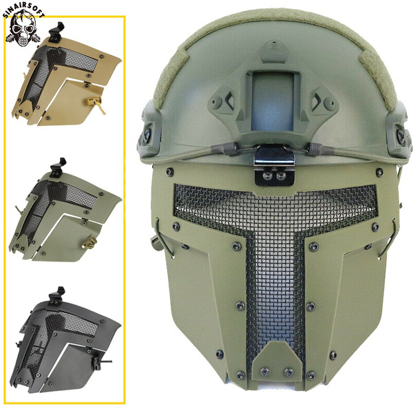 Full Face Tactical Paintball Mask Steel Mesh Protective Shooting Face ...