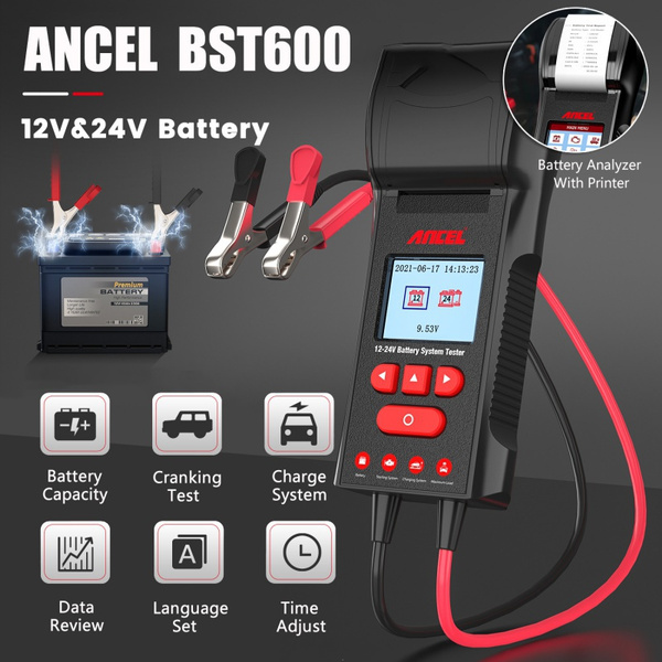 Ancel BST600 12V/24V Car Heavy Duty Truck Battery Tester With Thermal ...