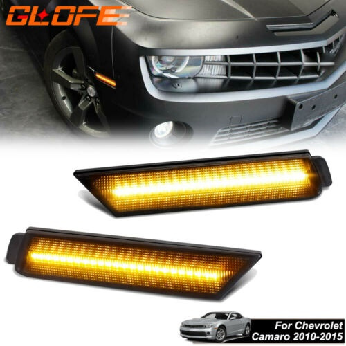 For 20102015 Chevy Camaro Smoked Lens Amber LED Front Side Marker Light Upgrade Wish