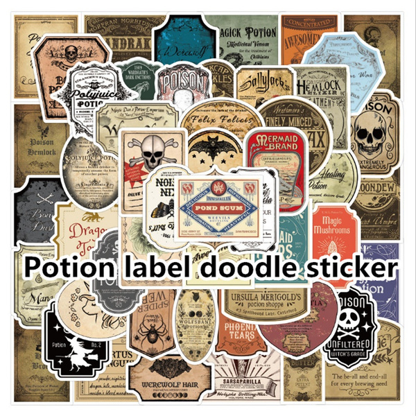 10/50 Potion Label Graffiti Sticker Laptop Water Cup Luggage Scooter