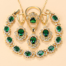 goldcolorjewelryset, Bridal Jewelry Set, goldwomenfashionjewelryset, Earring