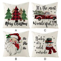 Christmas Pillow Case Car Waist Cushion Cover Pillowcase Home Decoration C+ 