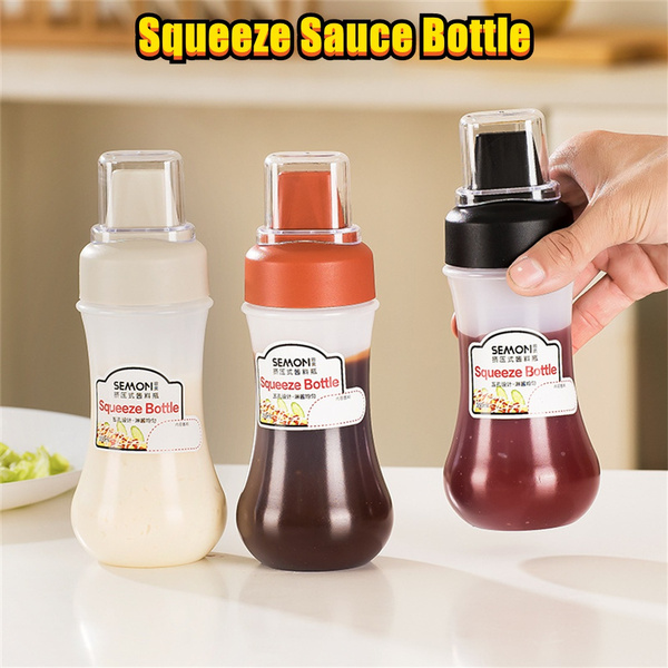 Sauce Dispenser Bottles Squeeze Jar With Cap Safe Plastic Kitchen Tool Accessory 