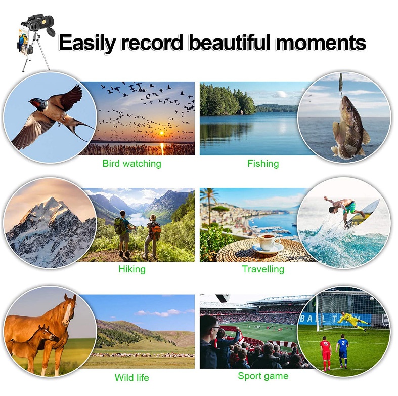 Upgraded ultra-long-distance 1200M/8000M monocular low light visible high power telescope night vision monocular outdoor walking photo portable telescope