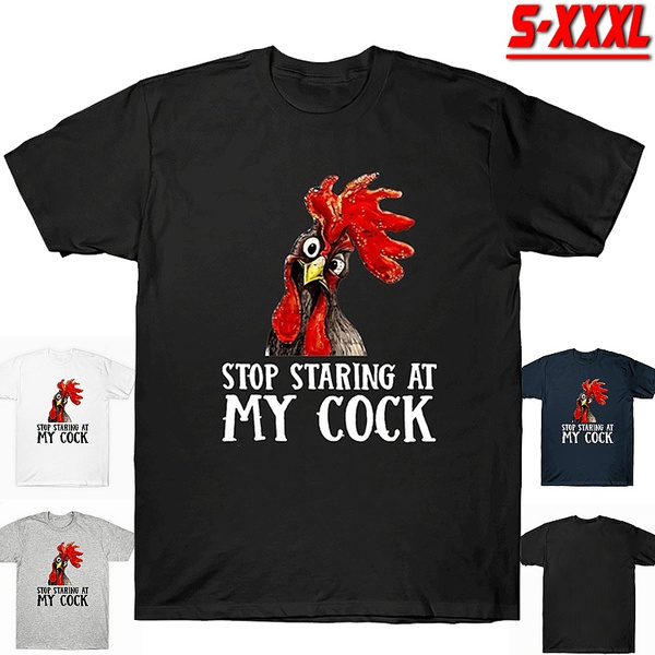 Unisex Fashion Graphic 3D Printed T-shirt Stop Staring at My Rooster ...