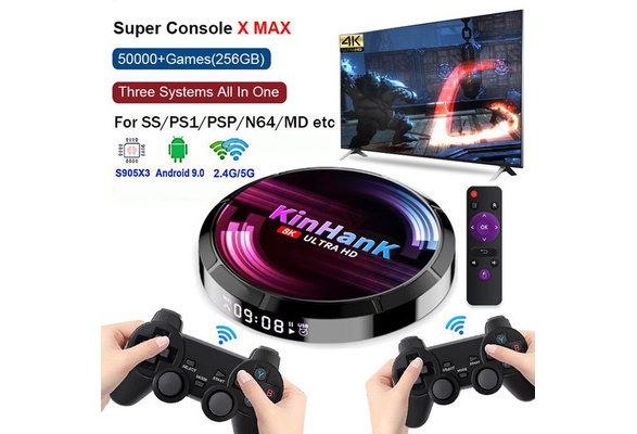 Retro Game Consoles Super Console X Max 4K Android TV HD Wifi With 50000+  Video Game Console ​for PS1/PSP/N64/SS/Wii/SEGA Game Player TV Box