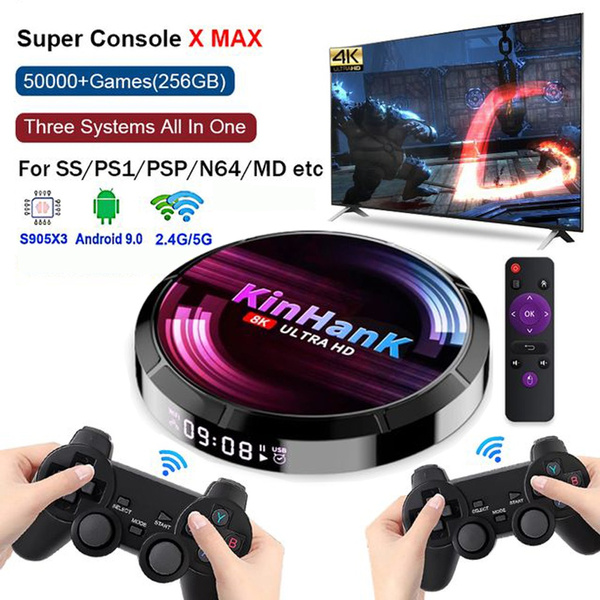 Retro Game Consoles Super Console X Max 4K Android TV HD Wifi With 50000+  Video Game Console ​for PS1/PSP/N64/SS/Wii/SEGA Game Player TV Box | Wish