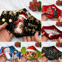 Happy New Year Face Mask Merry Christmas Santa Claus Printed Mask ...