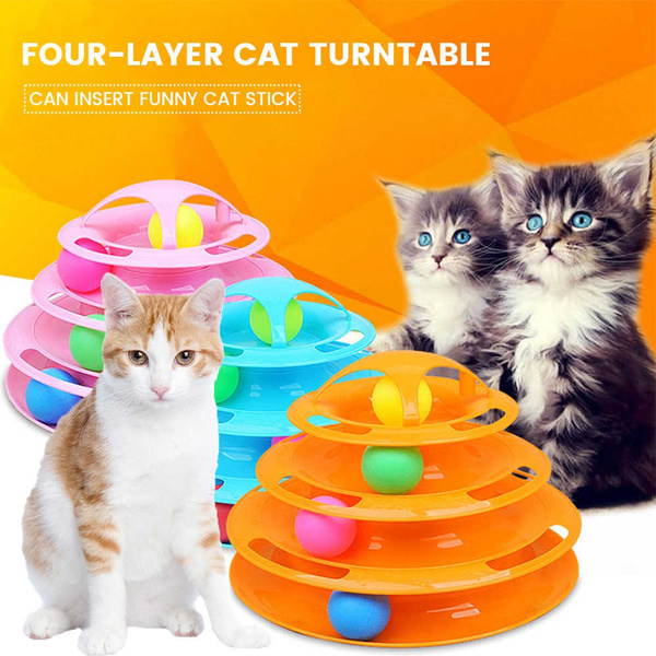 pet cat toys 3 level towers