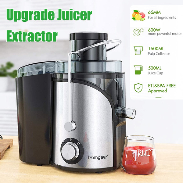 Homgeek Juicer Easy Clean Juice Extractor Press Centrifugal Juicing ...