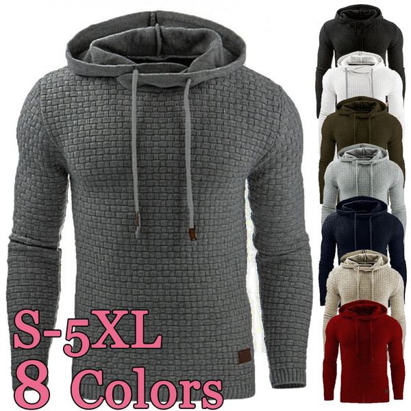 Mens Winter Hoodies Pullover Sweatshirt Long Sleeve Sweater Jumper Casual Tops 