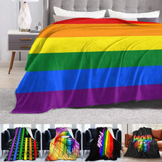 Blankets & Throws, Decor, sofablanket, rainbow